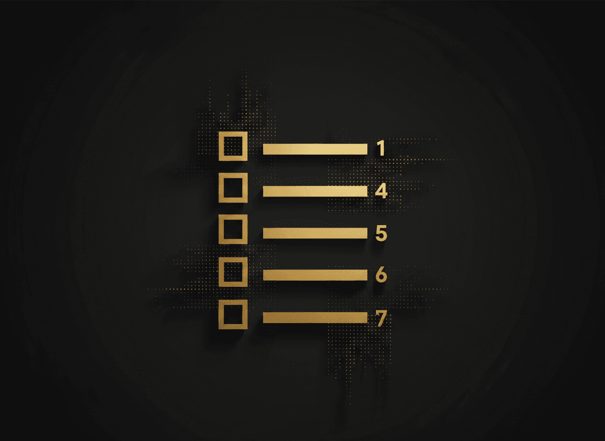 Simple checklist graphic with 7 numbered conversion points and empty checkboxes for readers to score their own site.